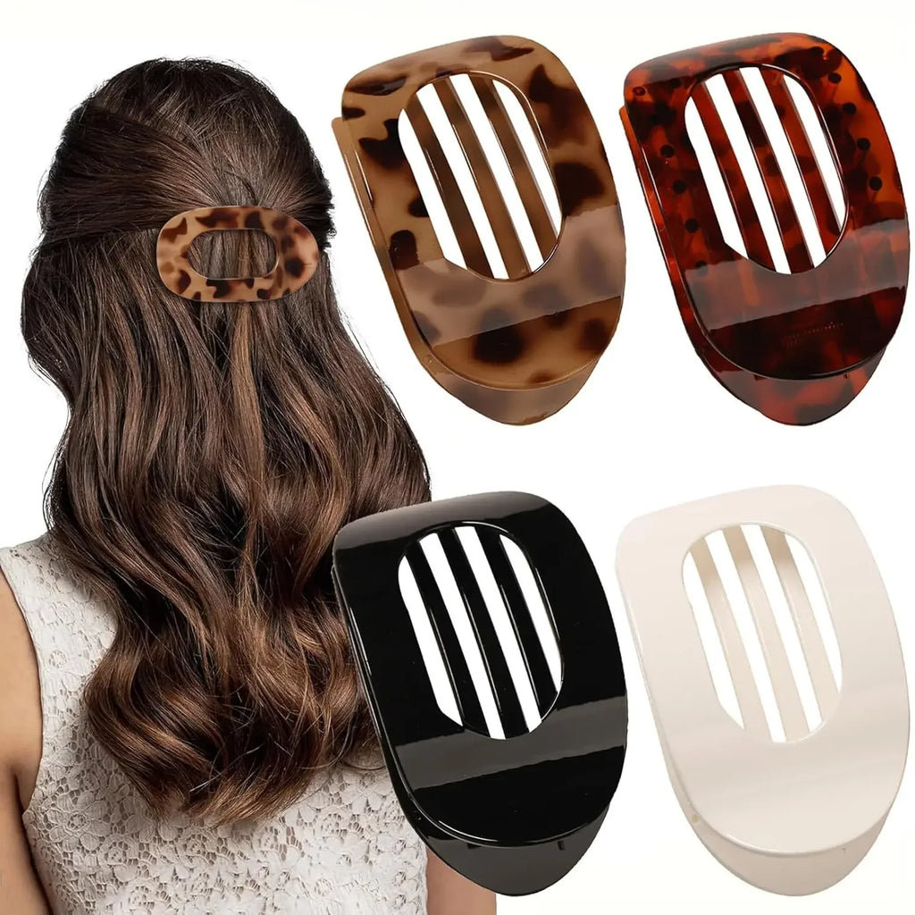 Leopard Matte Oval Hair Claw Clip