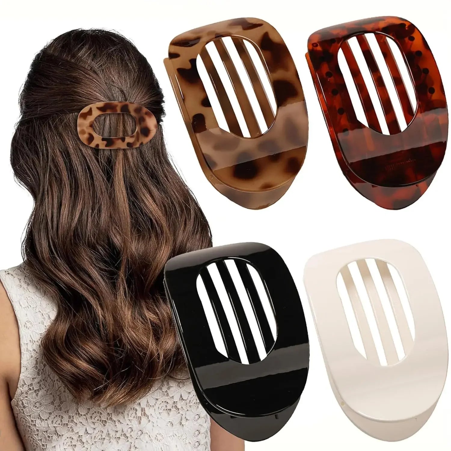 Leopard Matte Oval Hair Claw Clip