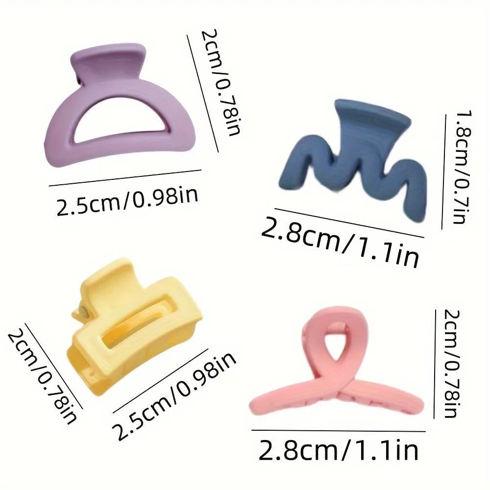 20 Pcs Solid Color Matte Hollow Hair Claw Clips