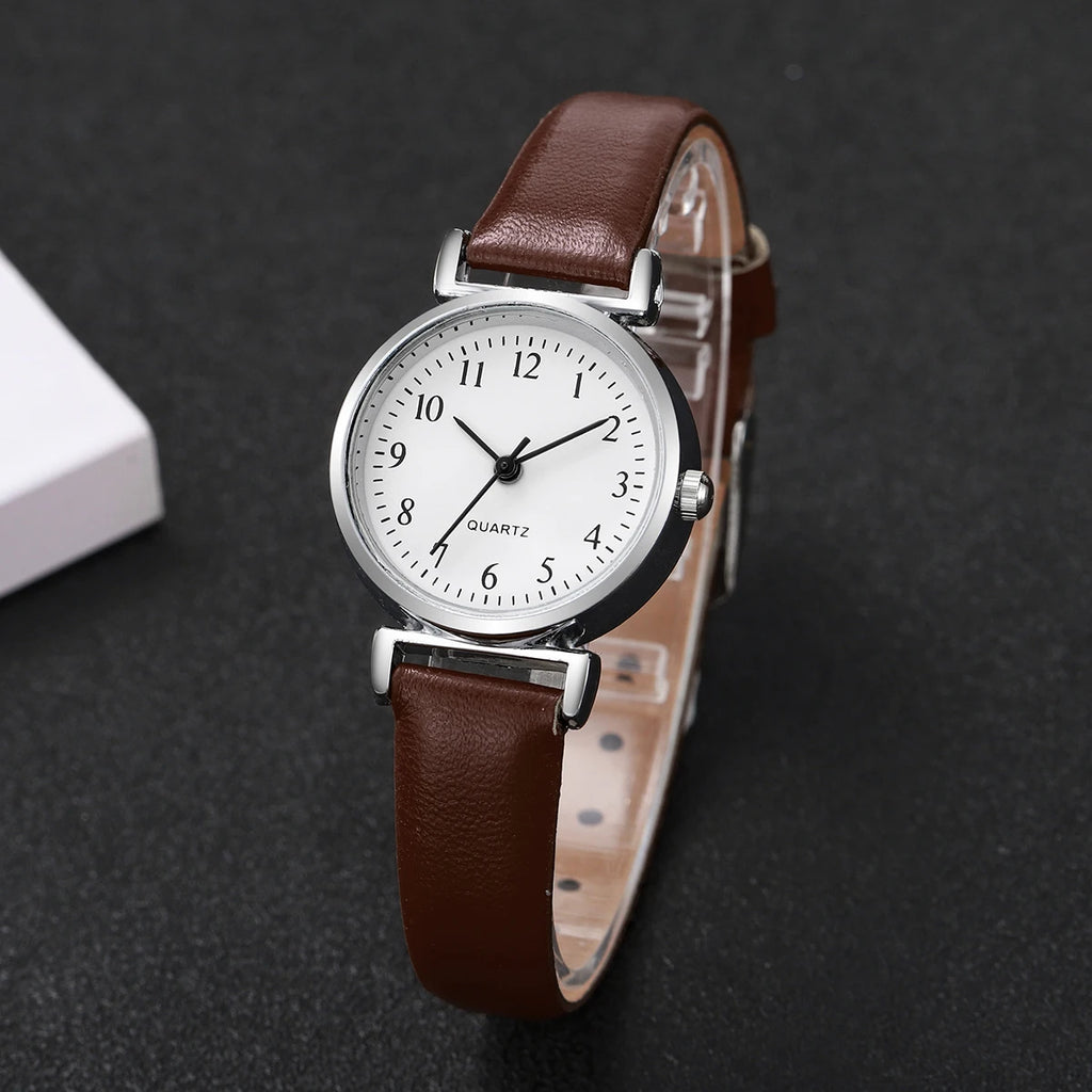 Fashion Small Dial Women Watch – Simple Leather Band Quartz Wristwatch