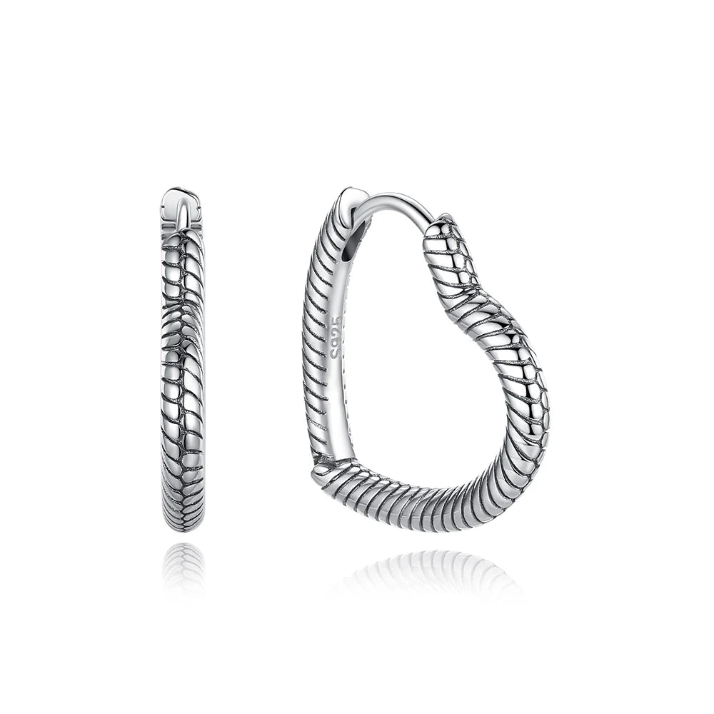 925 Sterling Silver Stud & Hoop Earrings Set