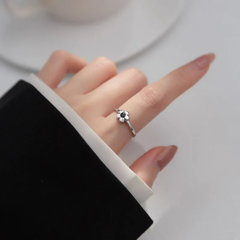 Luxury Zircon Flower Open Ring – Cubic Zirconia Rose/Tulip