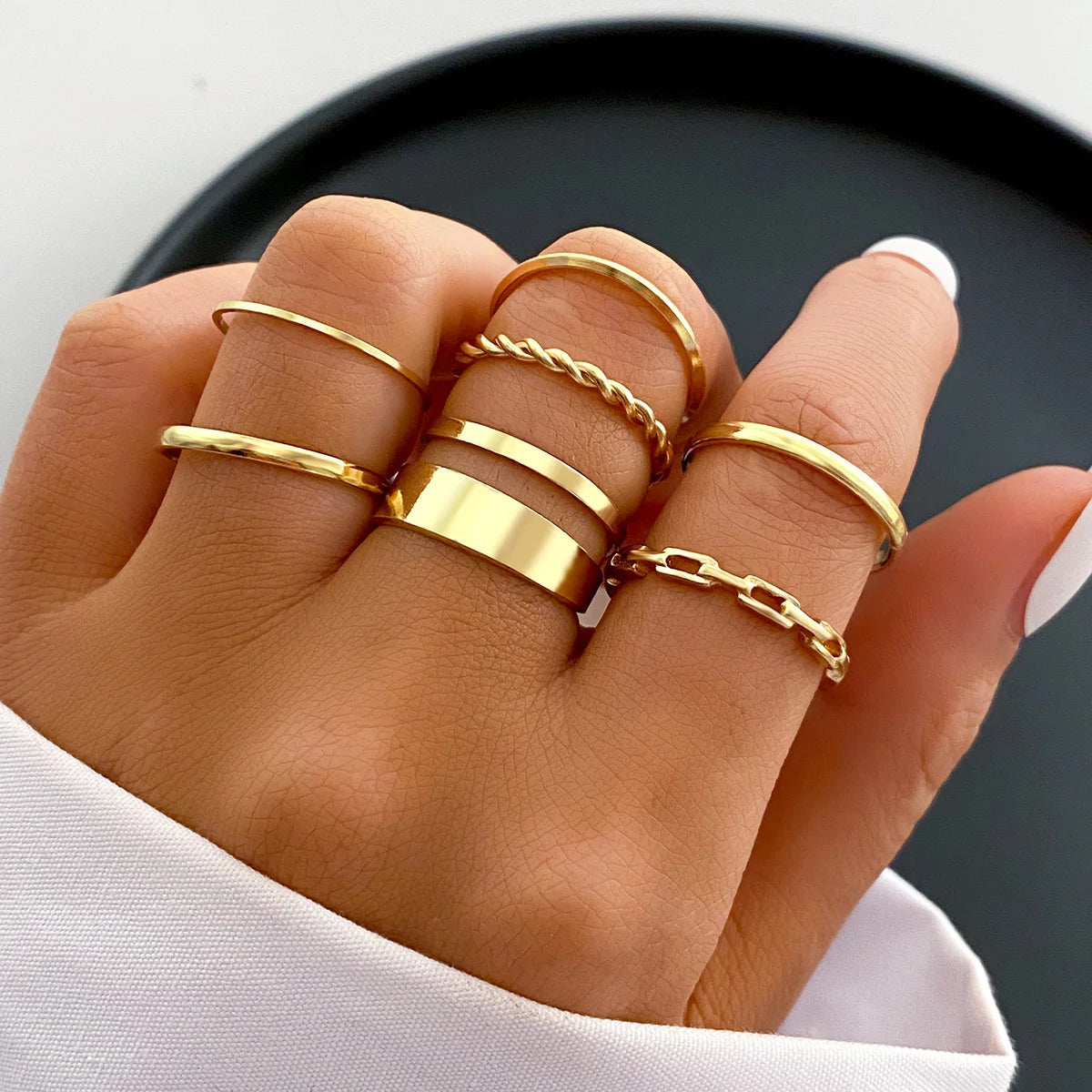 Vintage Gold Rings Set – 58PCS