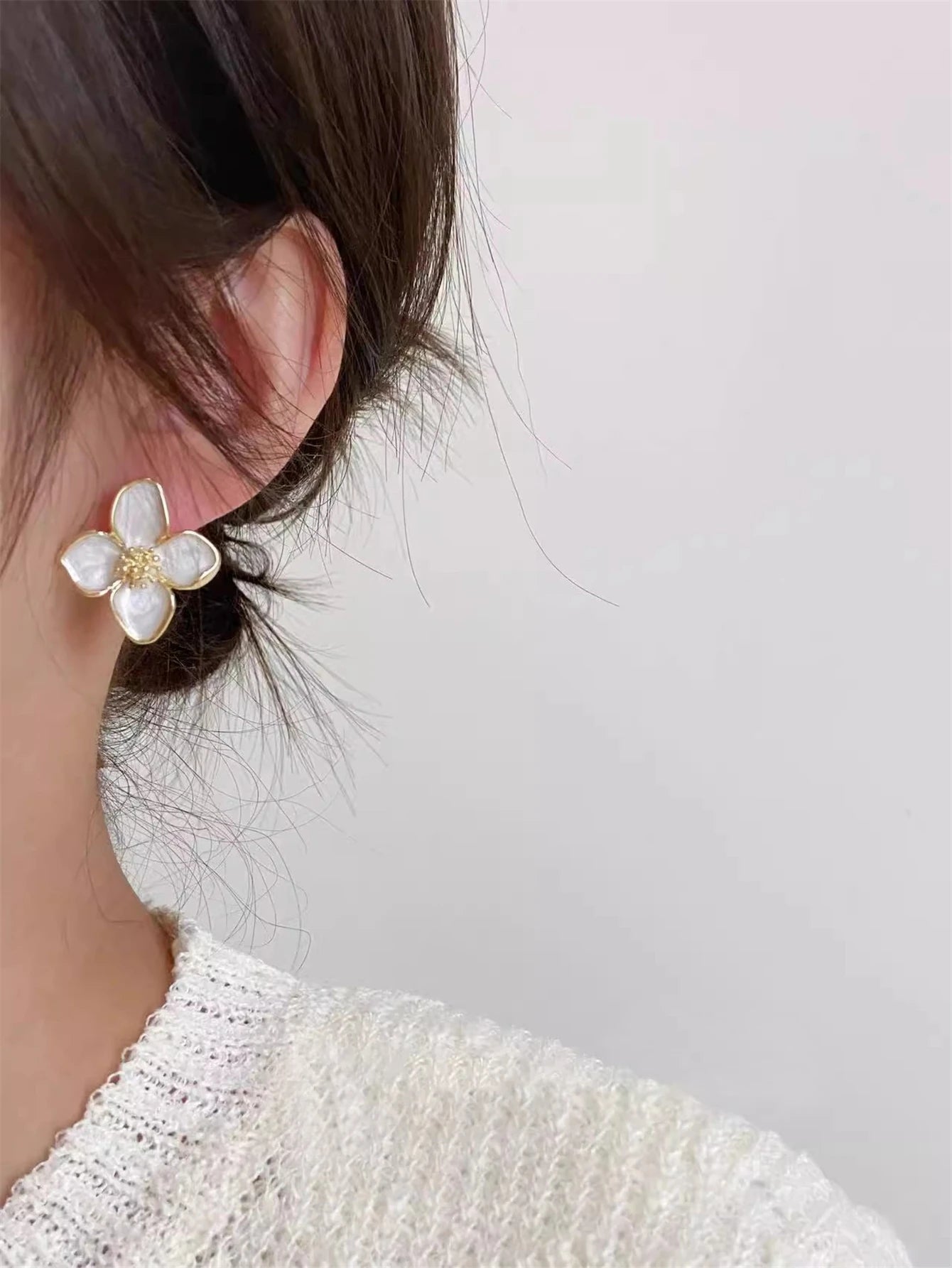 Hibiscus Flower Stud Earrings
