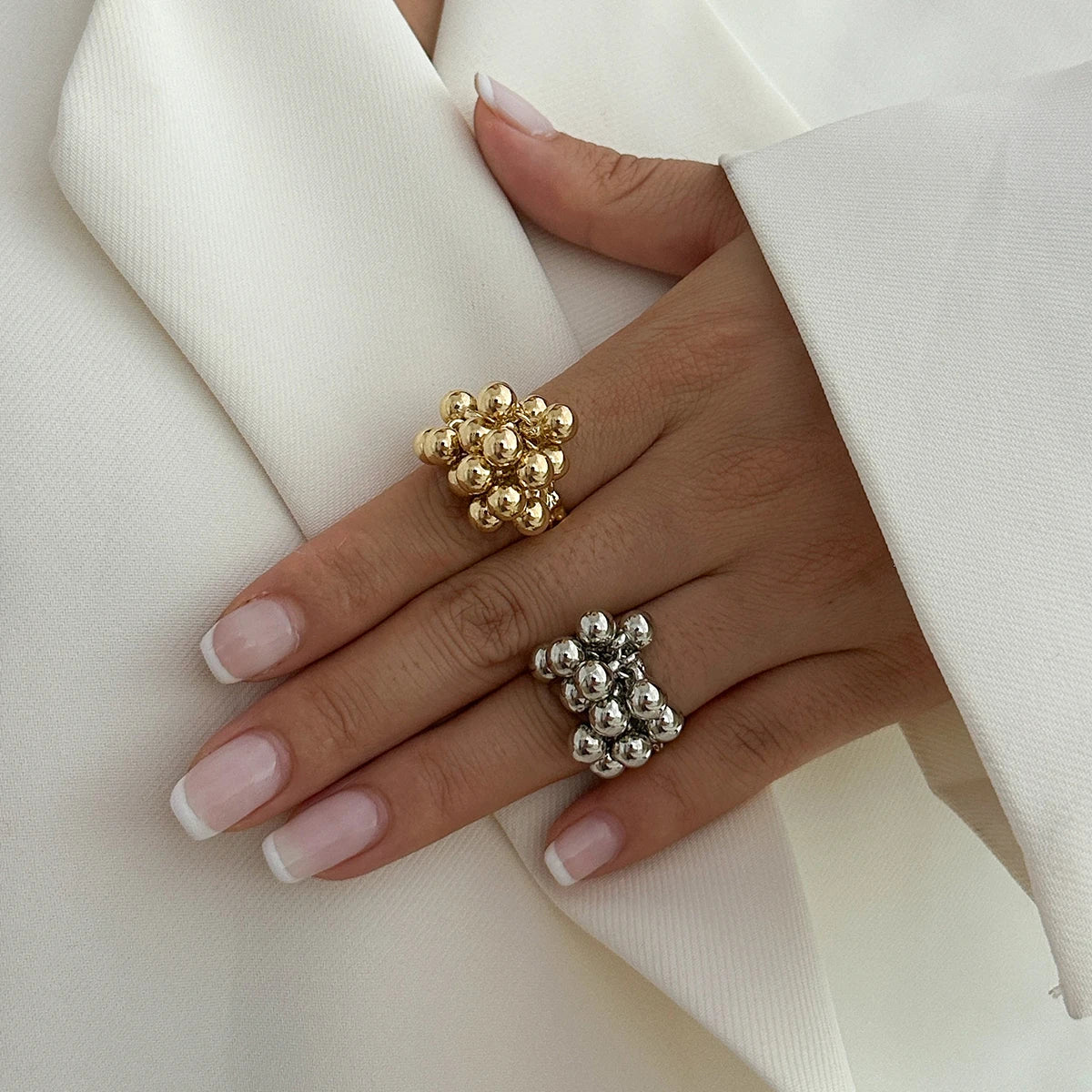 Irregular Ball Ring Punk Style Opening Ring