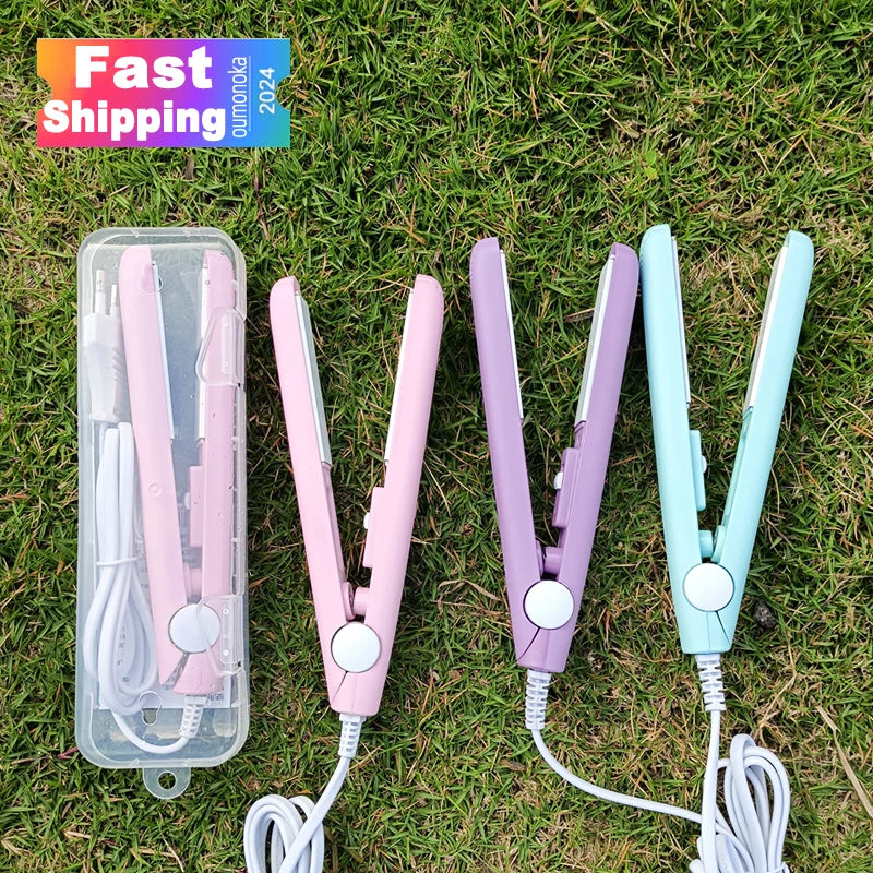 3 in 1 Hair Iron – Mini Professional Hair Straightener & Curling Iron Hot Comb