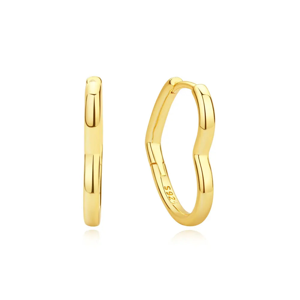 925 Sterling Silver Stud & Hoop Earrings Set