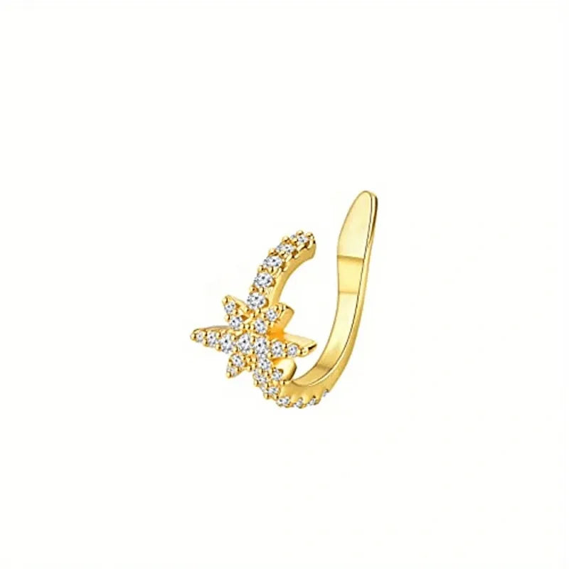 Cute Metal Leaf Ear Cuff Clip Earrings