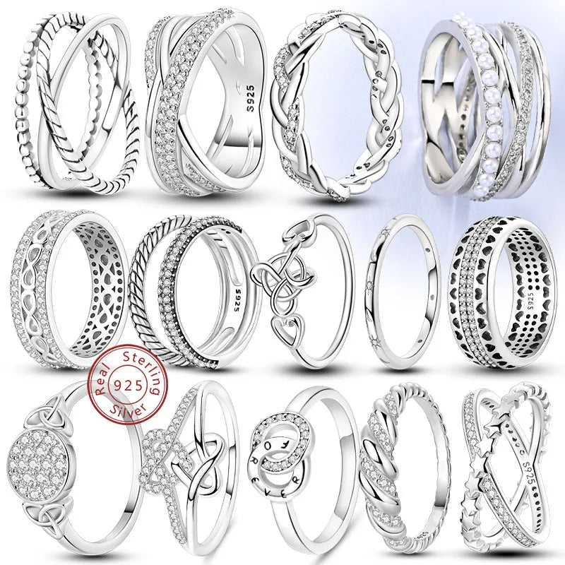 925 Silver Infinity Zircon Ring for Women