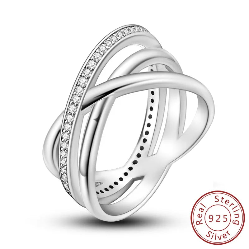 925 Silver Infinity Zircon Ring for Women