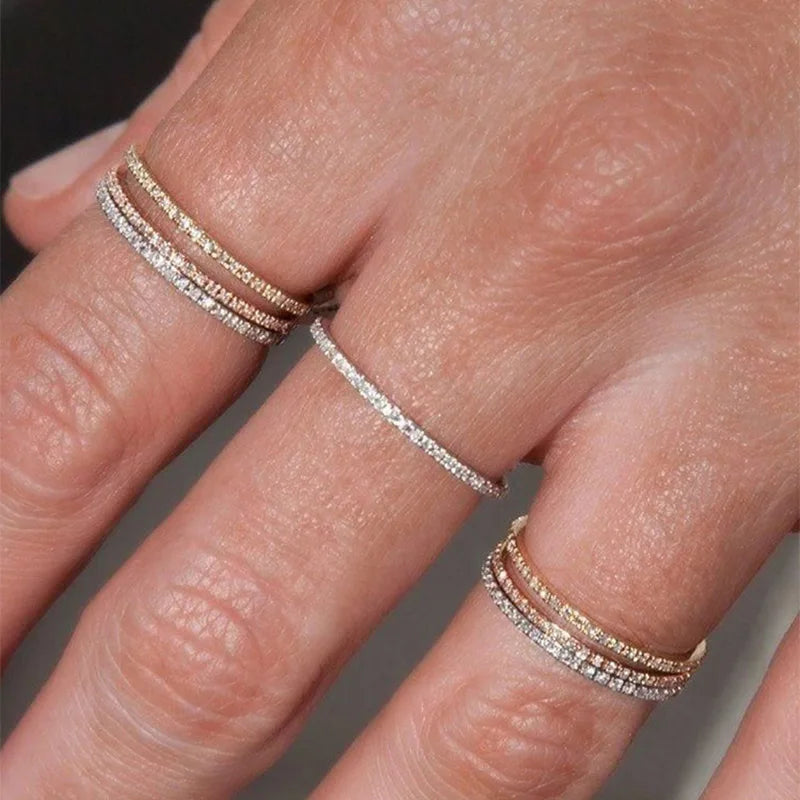 Delicate Zircon Stackable Ring