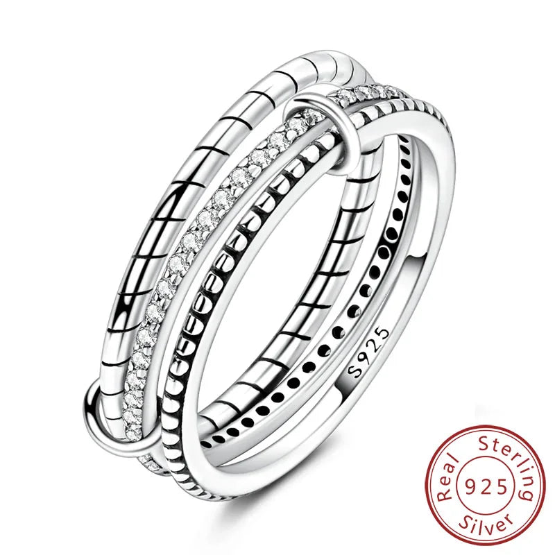 925 Silver Infinity Zircon Ring for Women