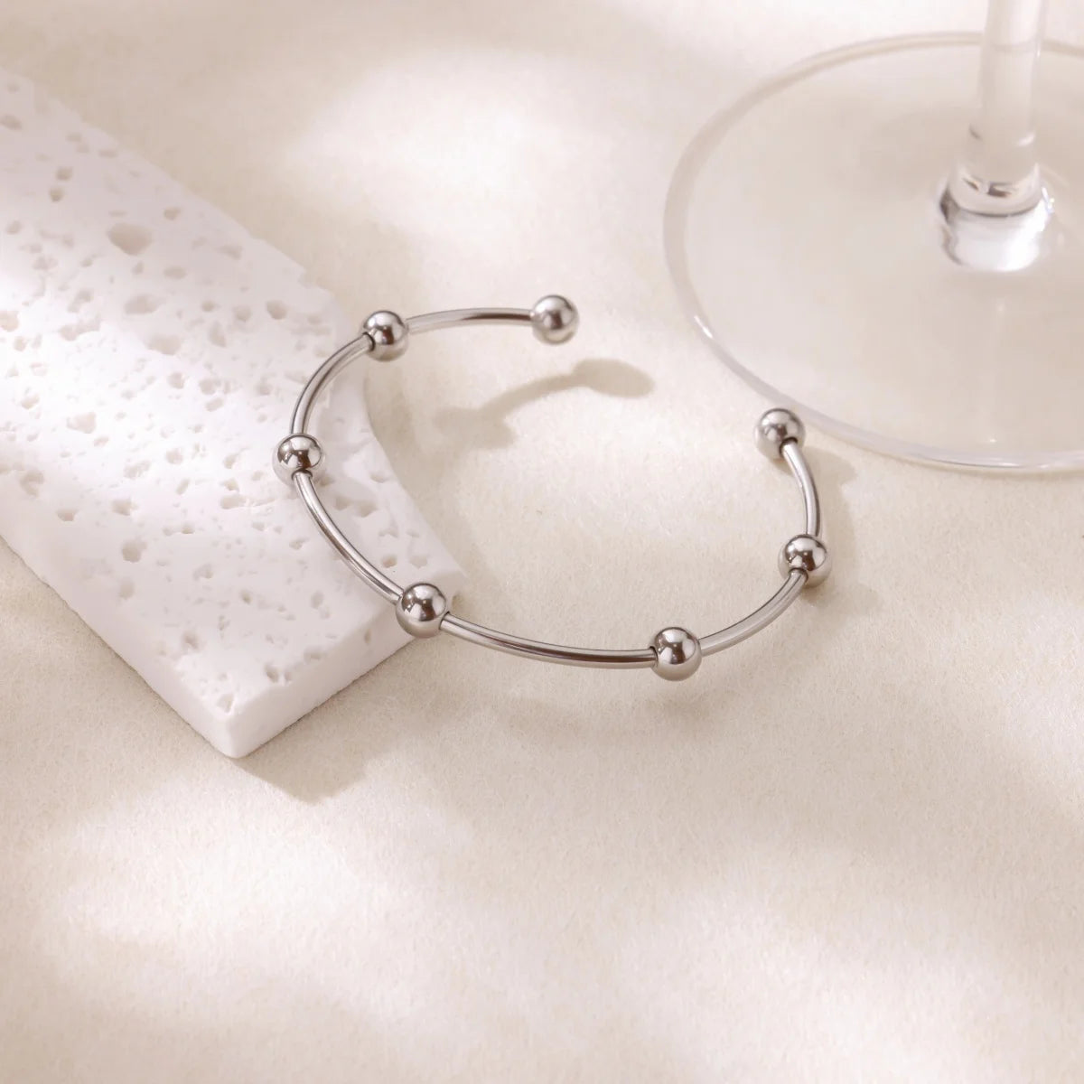 Luxury Gold Stainless Steel Wide Flower Cuff Bangle Bracelet