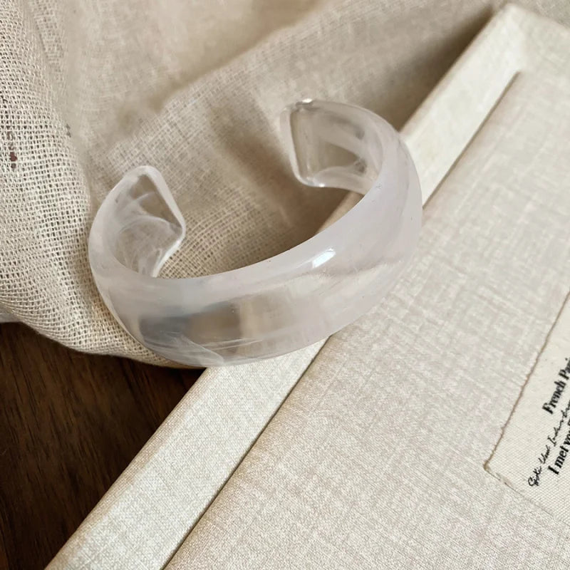 Smooth Round Acrylic Cuff Bangles Bracelet