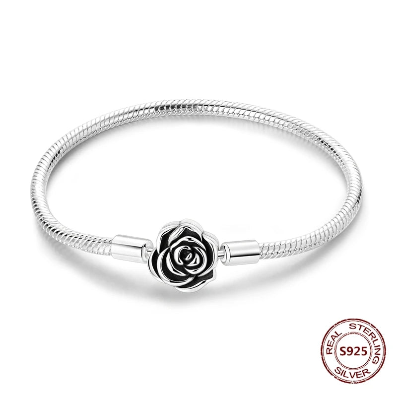 Star Moon Sun 925 Silver Charm Bracelet