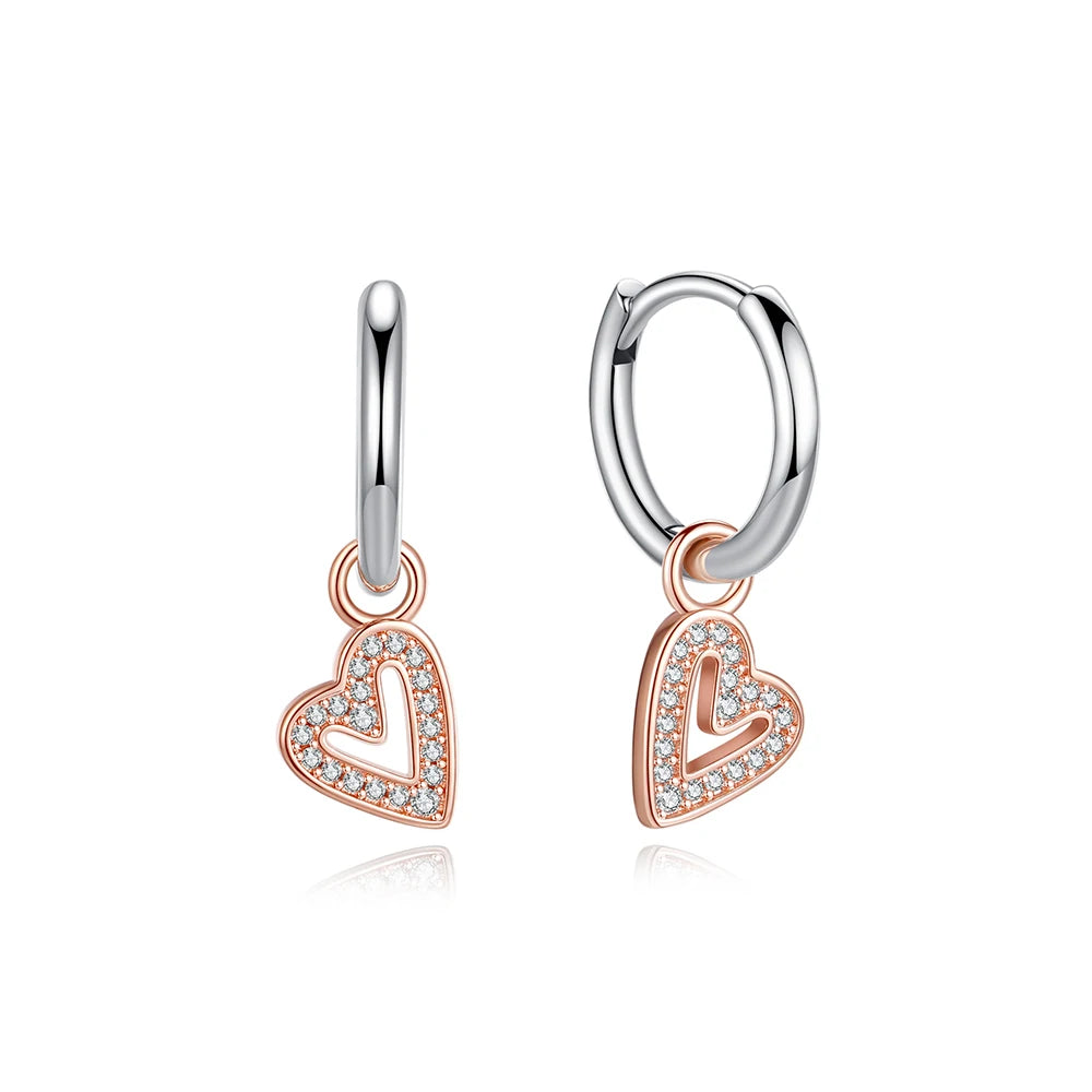 925 Sterling Silver Stud & Hoop Earrings Set