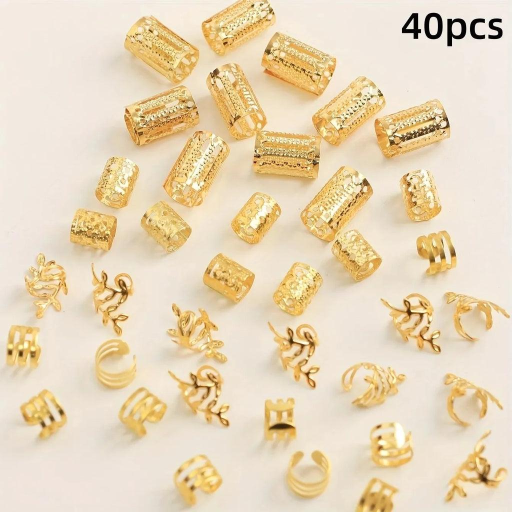 40PCS Women’s Hollow Hair Rings Set