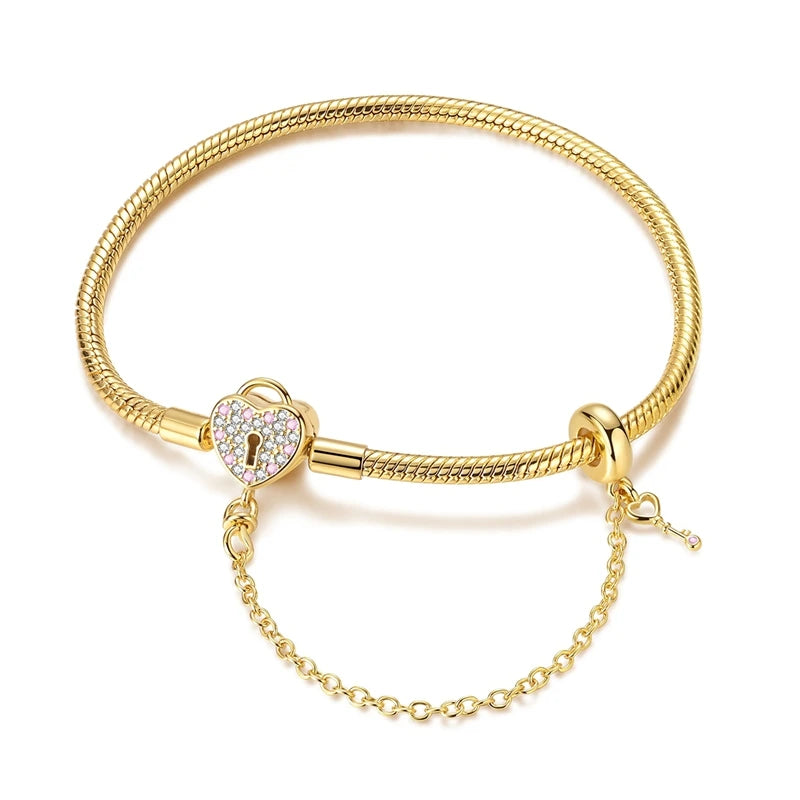 Star Moon Sun 925 Silver Charm Bracelet
