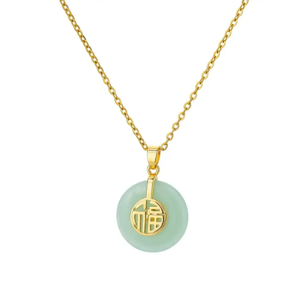 Fashion Opal Oval Pendant Necklace – Stainless Steel