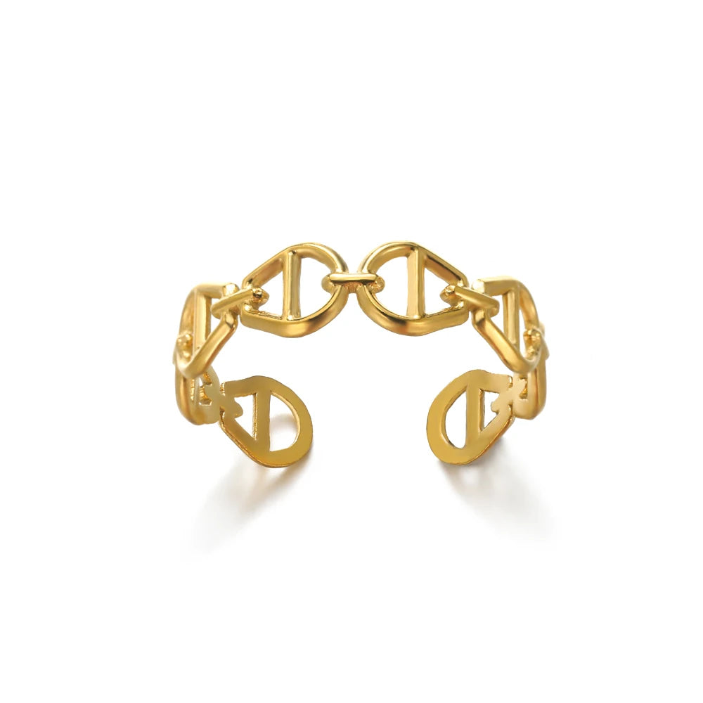 Luxury 316L Gold Stainless Steel Ring