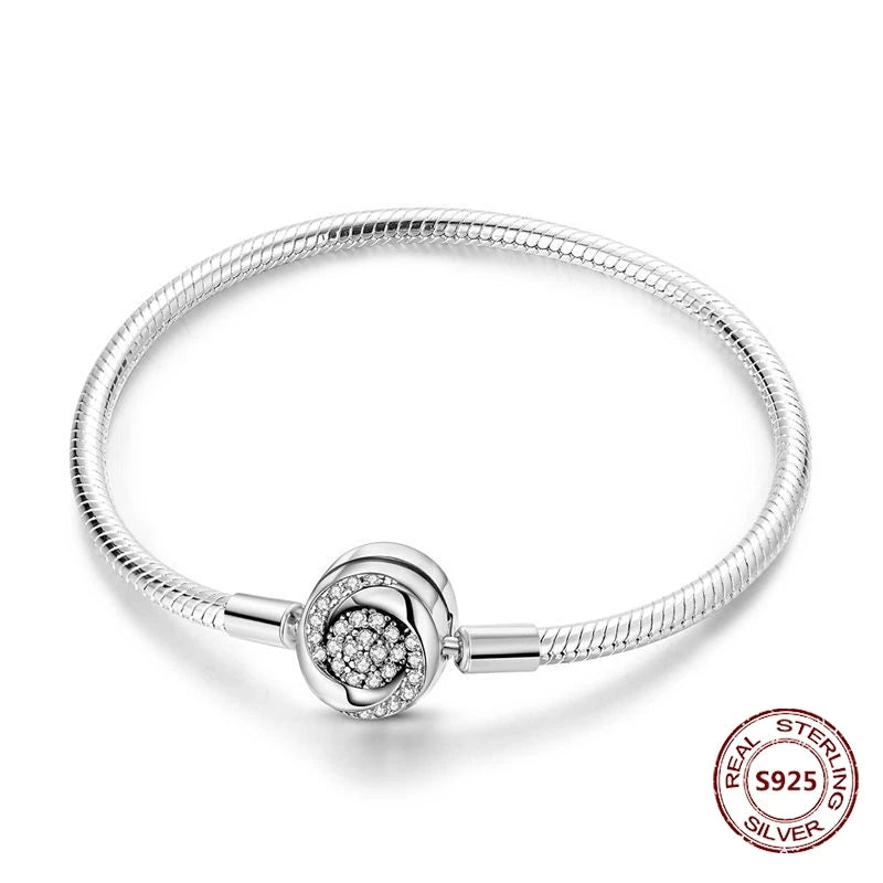 Star Moon Sun 925 Silver Charm Bracelet
