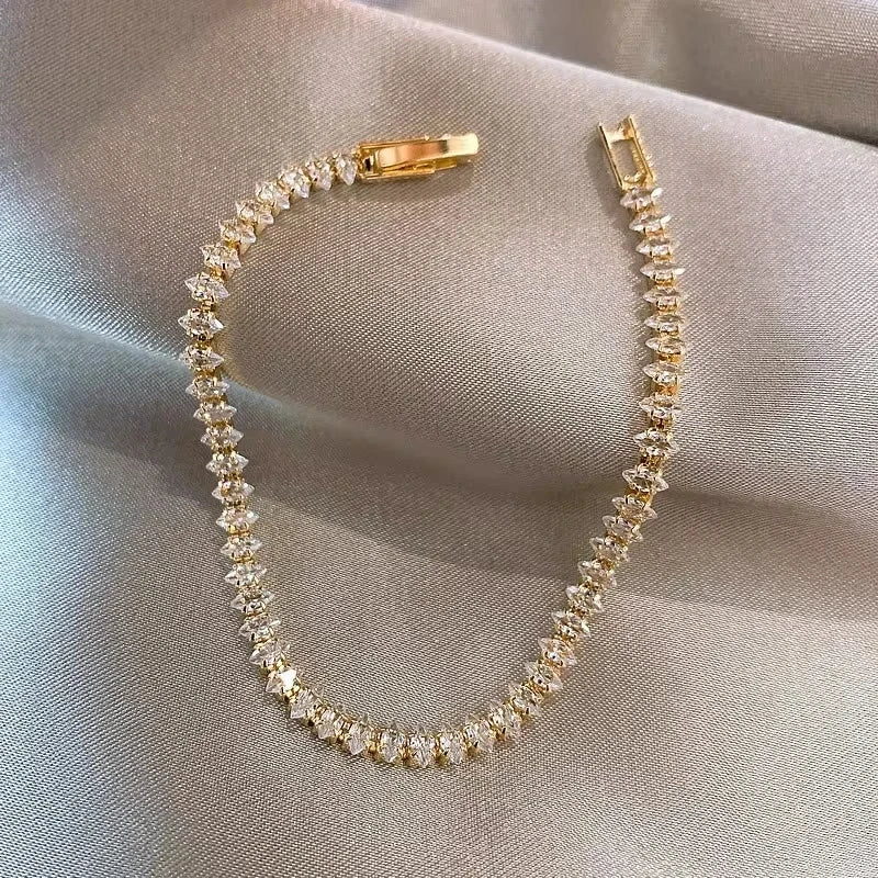 Luxury Roman Crystal Geometric Tennis Bracelet