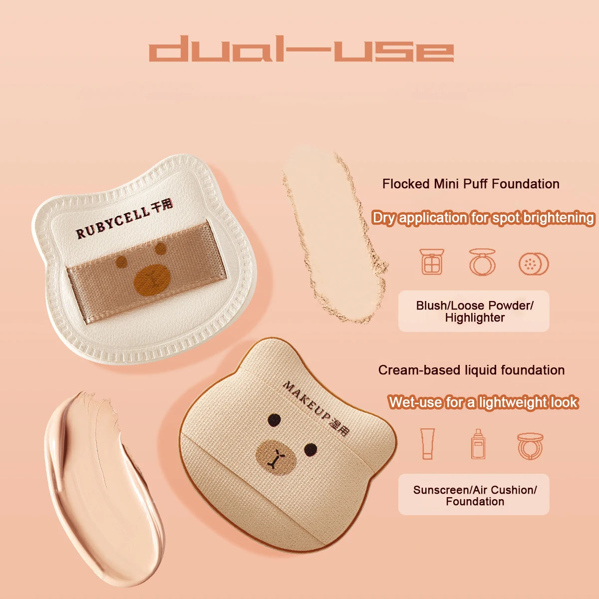 Cute Bear Puff Set