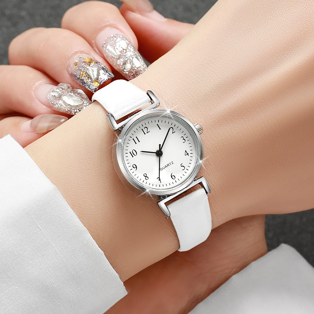 Fashion Small Dial Women Watch – Simple Leather Band Quartz Wristwatch