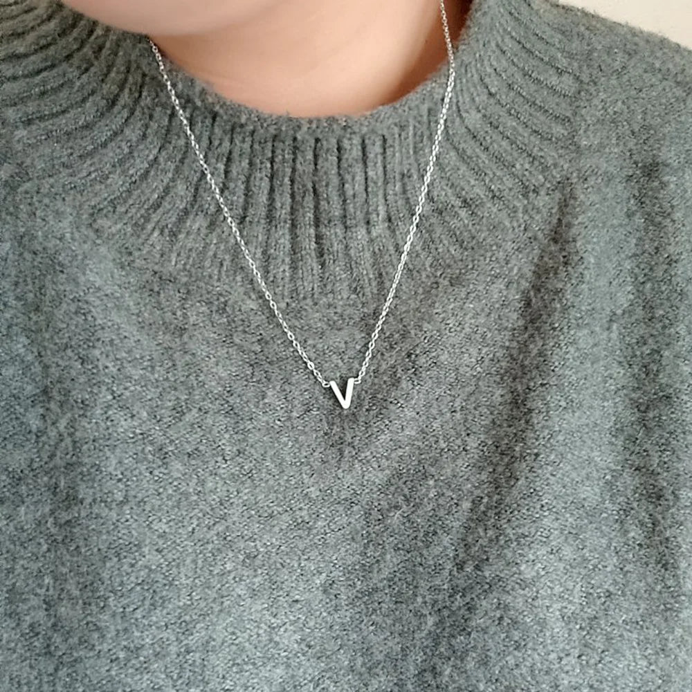 Cazador Minimalist A–Z Initial Necklace – Stainless Steel
