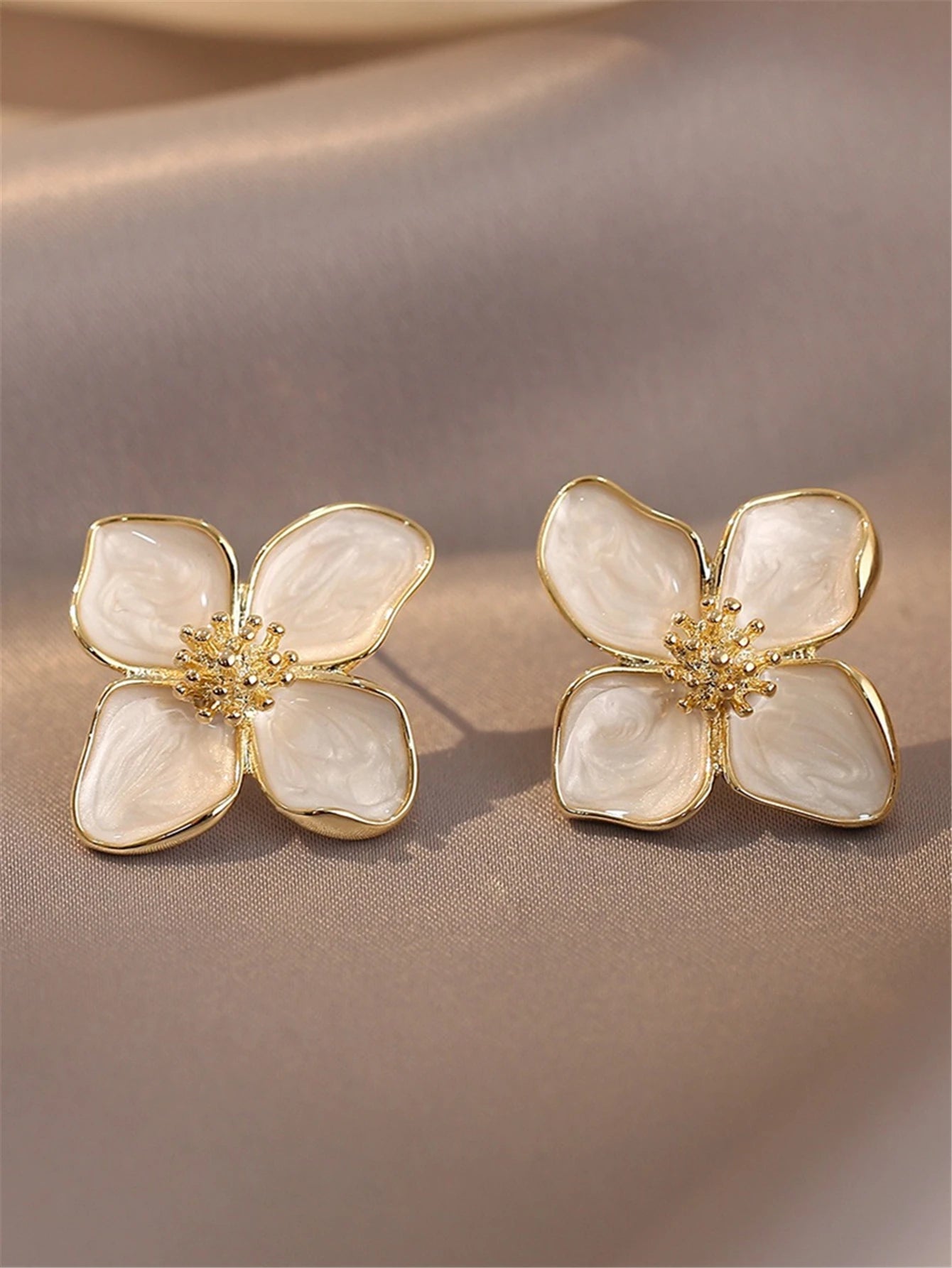 Hibiscus Flower Stud Earrings