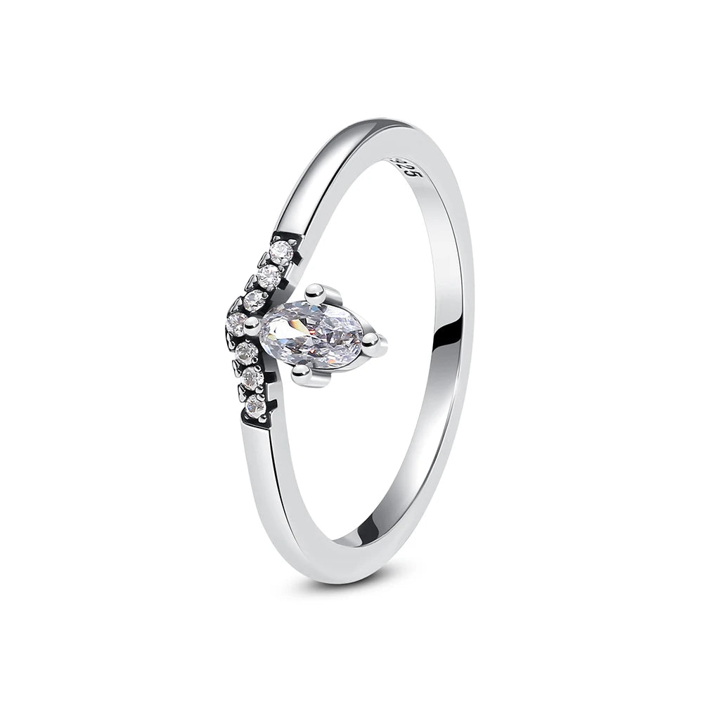 925 Sterling Silver Crown Heart Ring