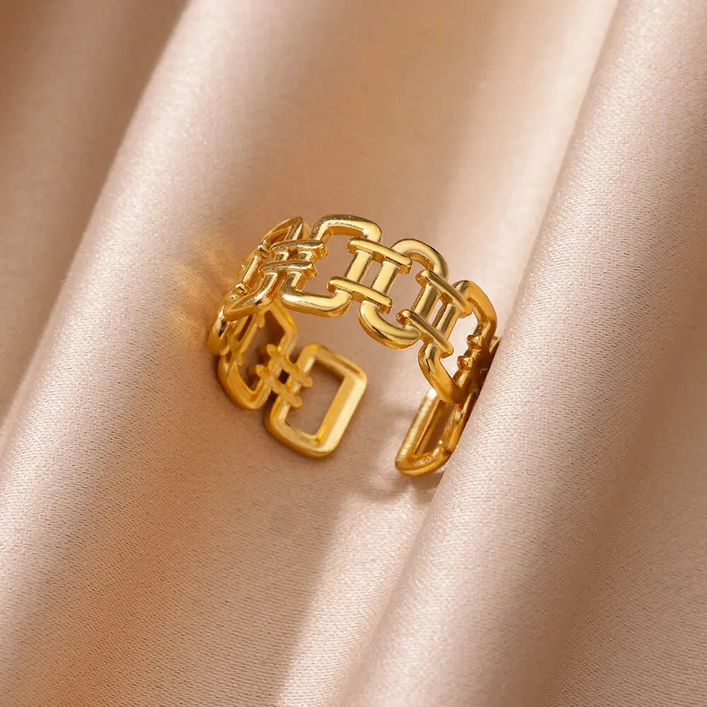 Stainless Steel Chunky Wide Ring