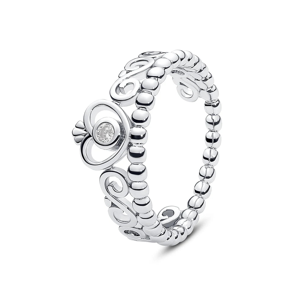 925 Sterling Silver Crown Heart Ring