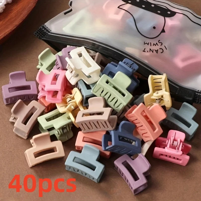 20 Pcs Solid Color Matte Hollow Hair Claw Clips