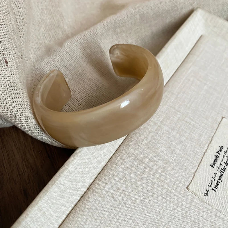 Smooth Round Acrylic Cuff Bangles Bracelet