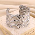 Exquisite Classic Bump Pattern Open Cuff Bracelet – Gold Stainless Steel
