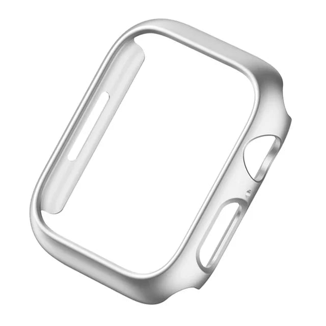 Protective PC bumper case for Apple Watch, durable and lightweight, fits multiple sizes and series.