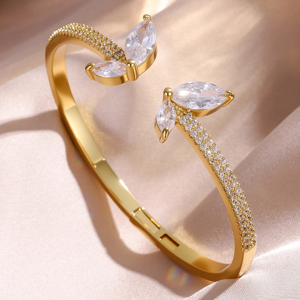 Luxury Geometric Gold Cuff Bangles Bracelet