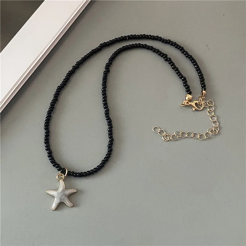 Cute Romantic Starfish Short Necklace
