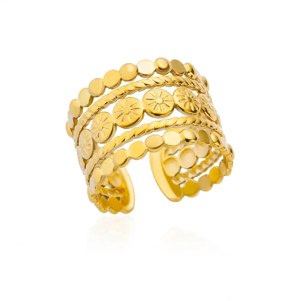 Luxury 316L Gold Stainless Steel Ring