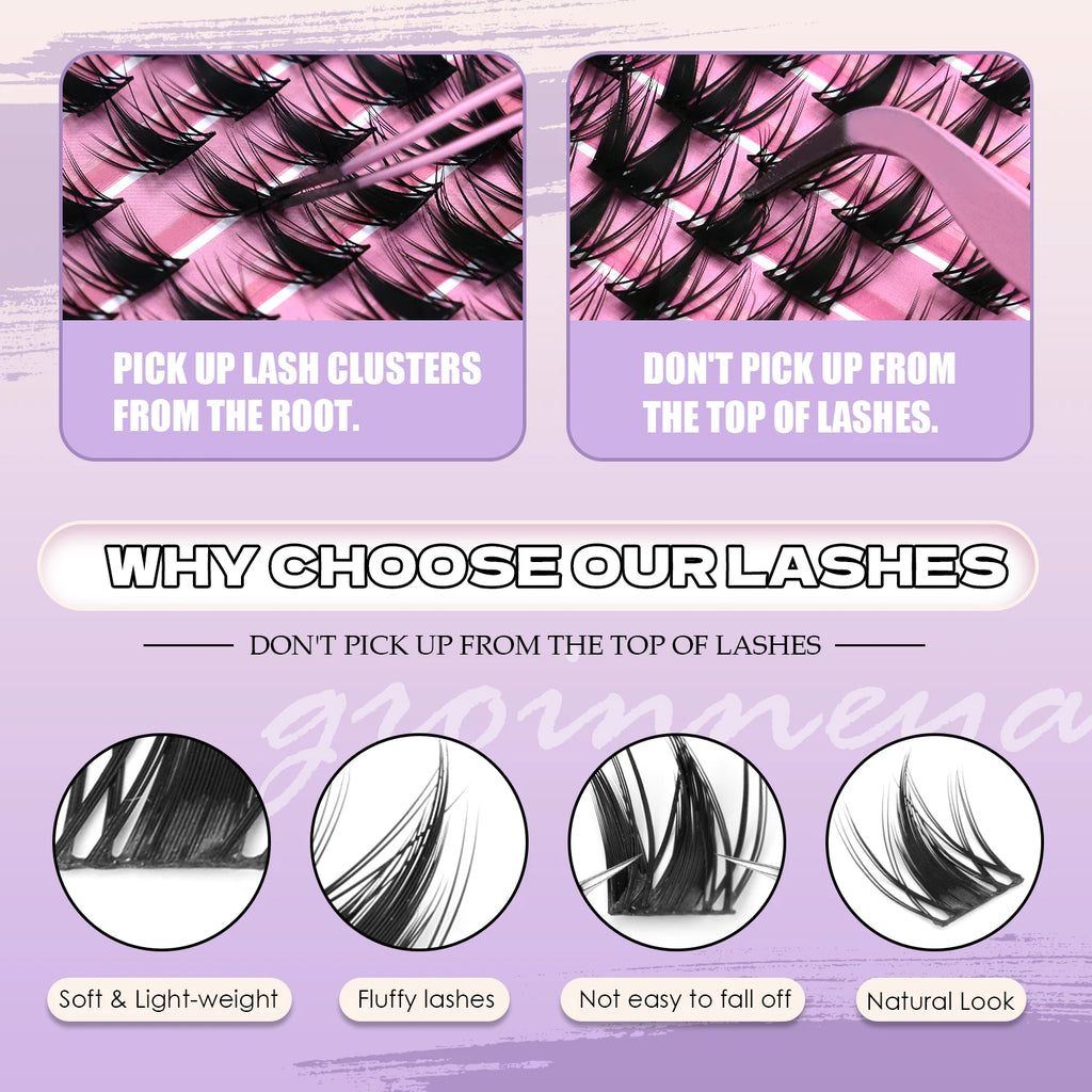 GROINNEYA DIY Lash Cluster Set