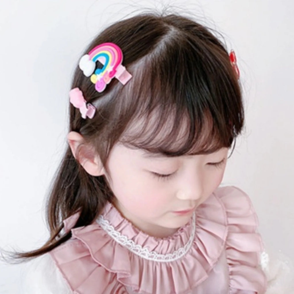 10PCS Cartoon Unicorn Hair Clips Set for Girls