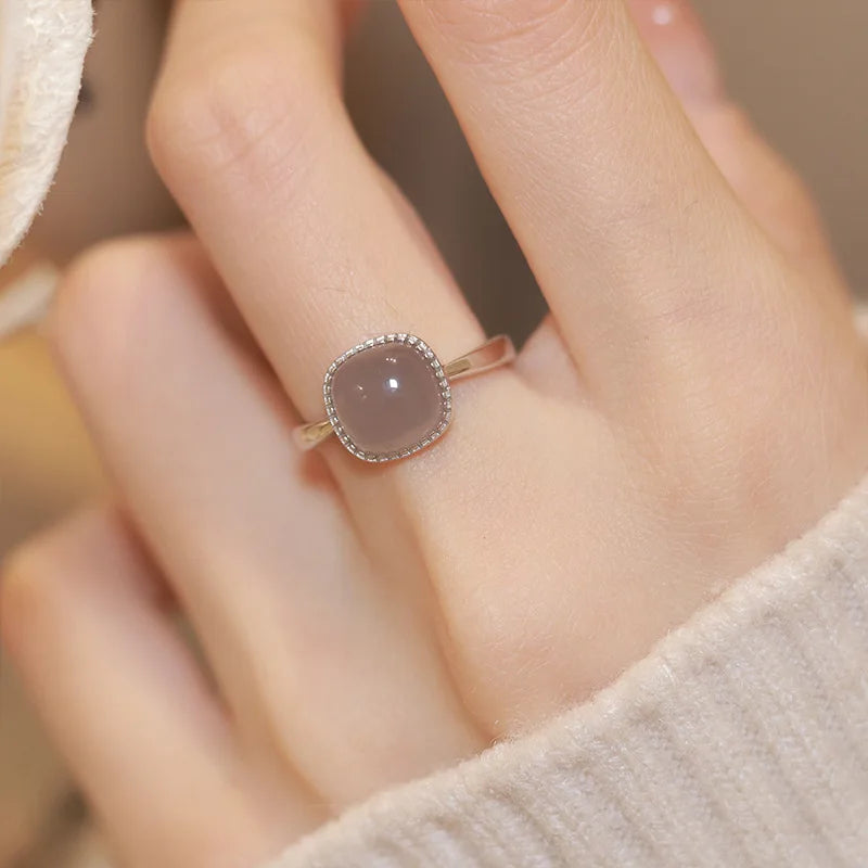 925 Silver Plated Jade Bamboo Ring