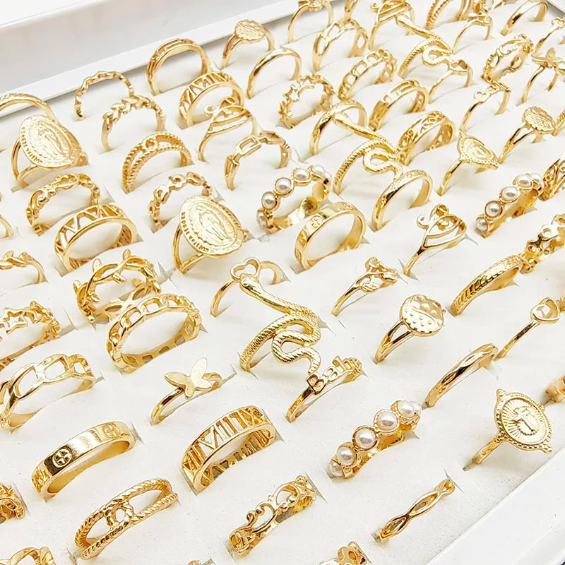 30pcs Gold Finger Rings Set – Snake Butterfly