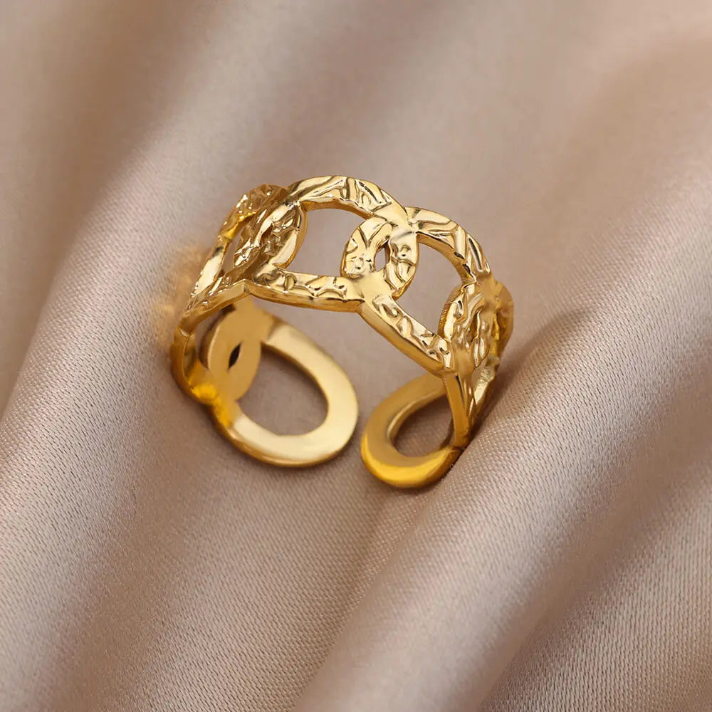 Stainless Steel Chunky Wide Ring