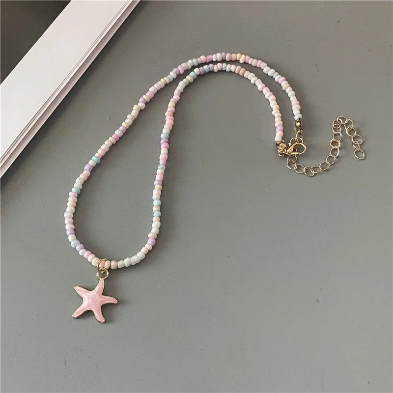 Cute Romantic Starfish Short Necklace