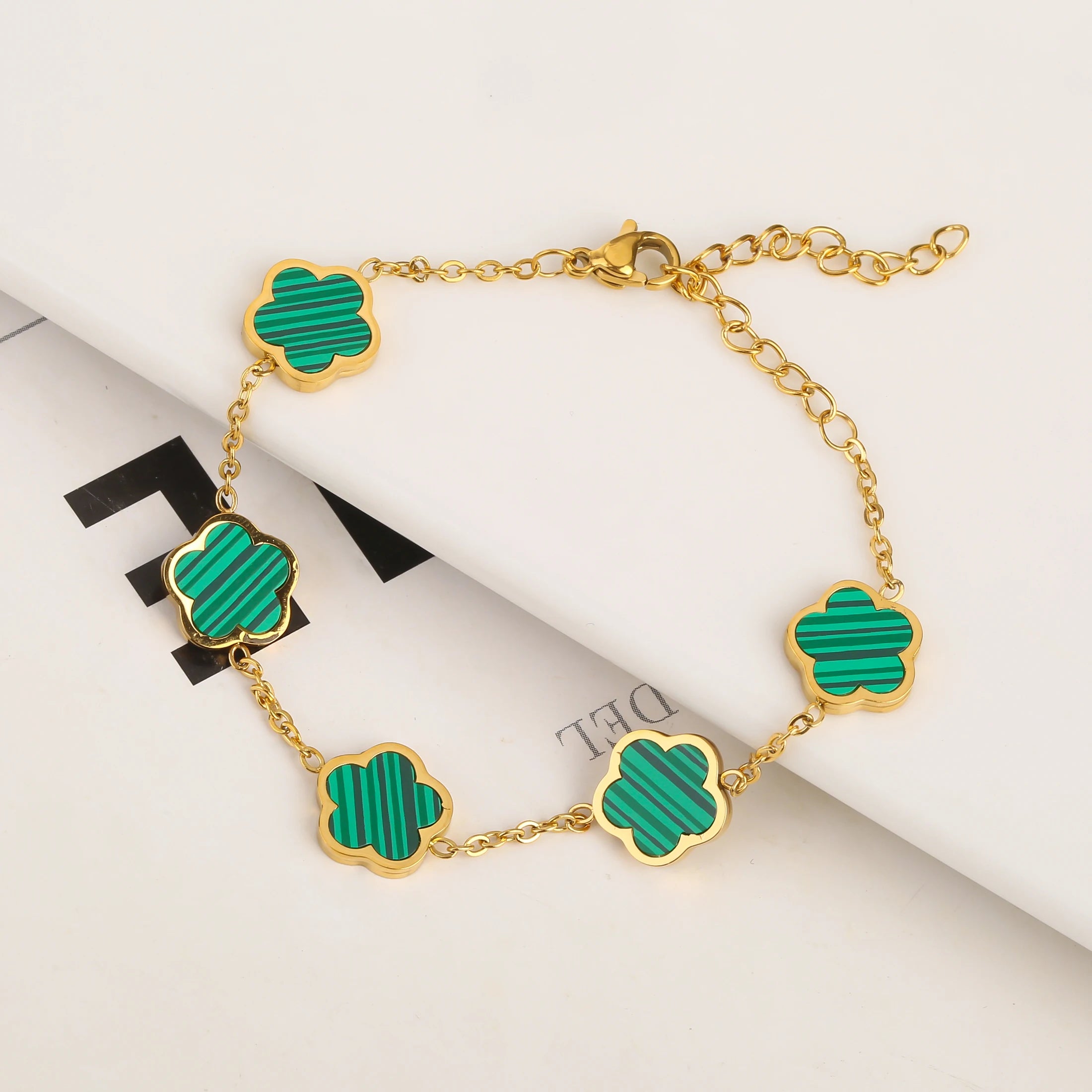 Stainless Steel Clover Flower Bracelet