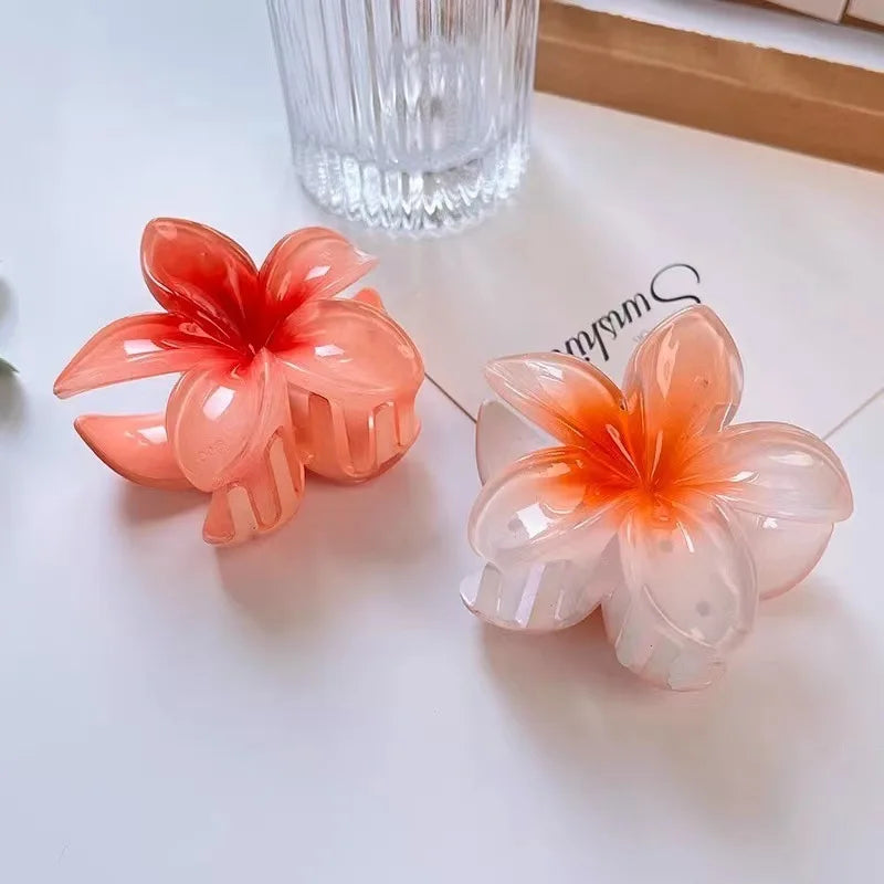 New Hawaiian Gradient Flower Hair Clips