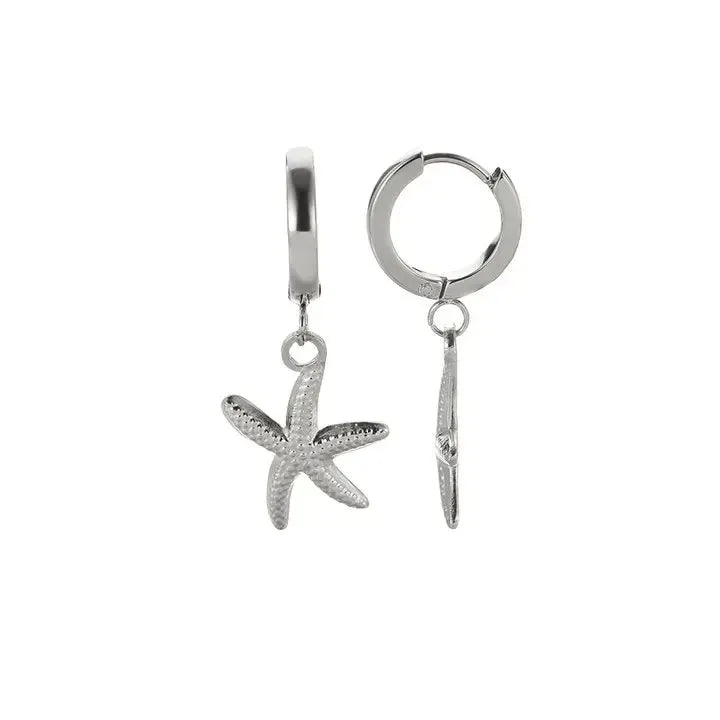 Vintage Starfish Stainless Steel Stud Earrings