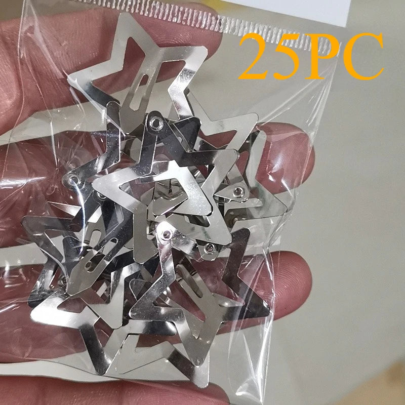 10/25/50/100pcs Y2K Silver Star Hair Clips